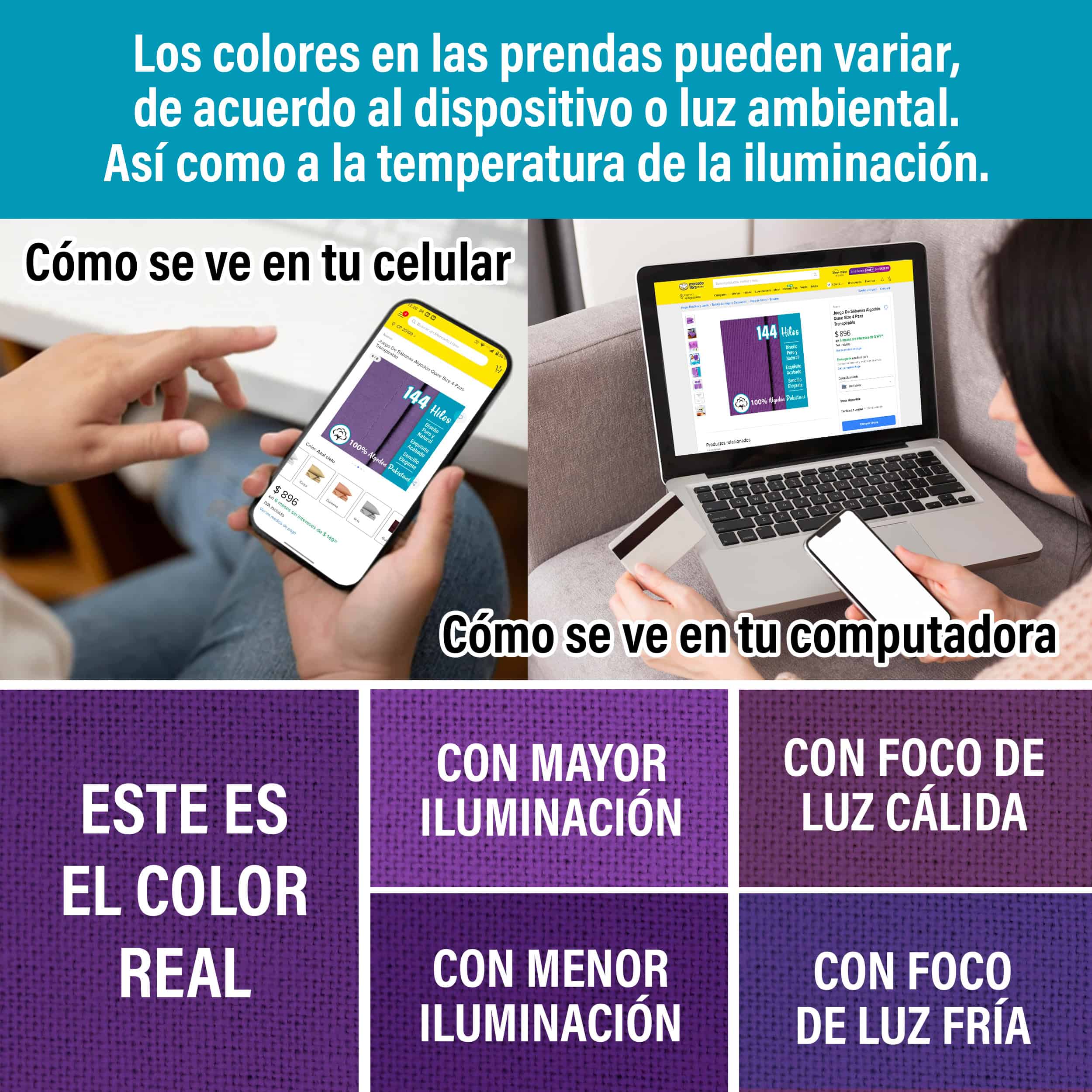 Juego De Sábanas Algodón Matrimonial 4 Pzas Transpirable - Image 8