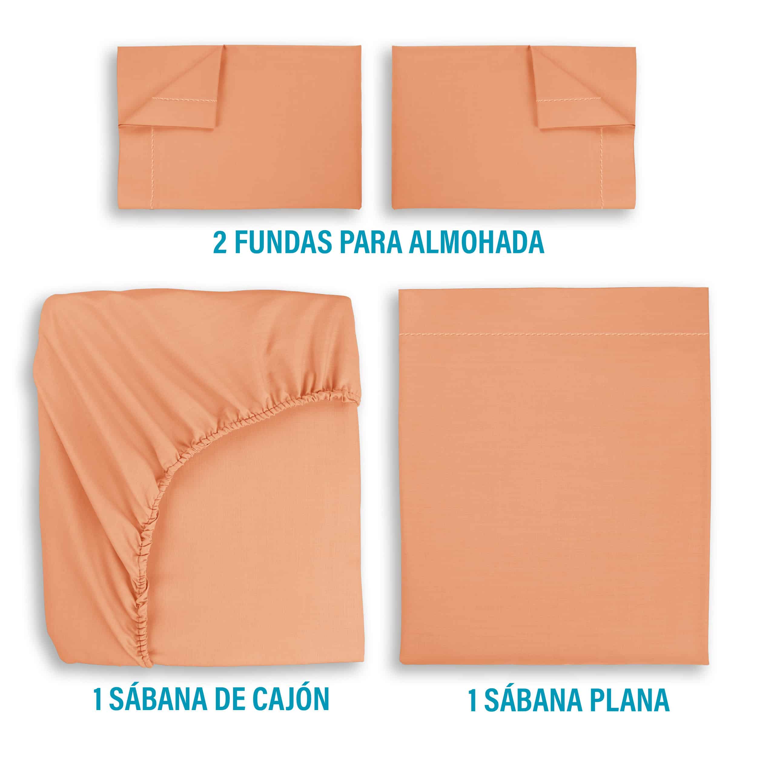 Juego De Sábanas Algodón Matrimonial 4 Pzas Transpirable - Image 6