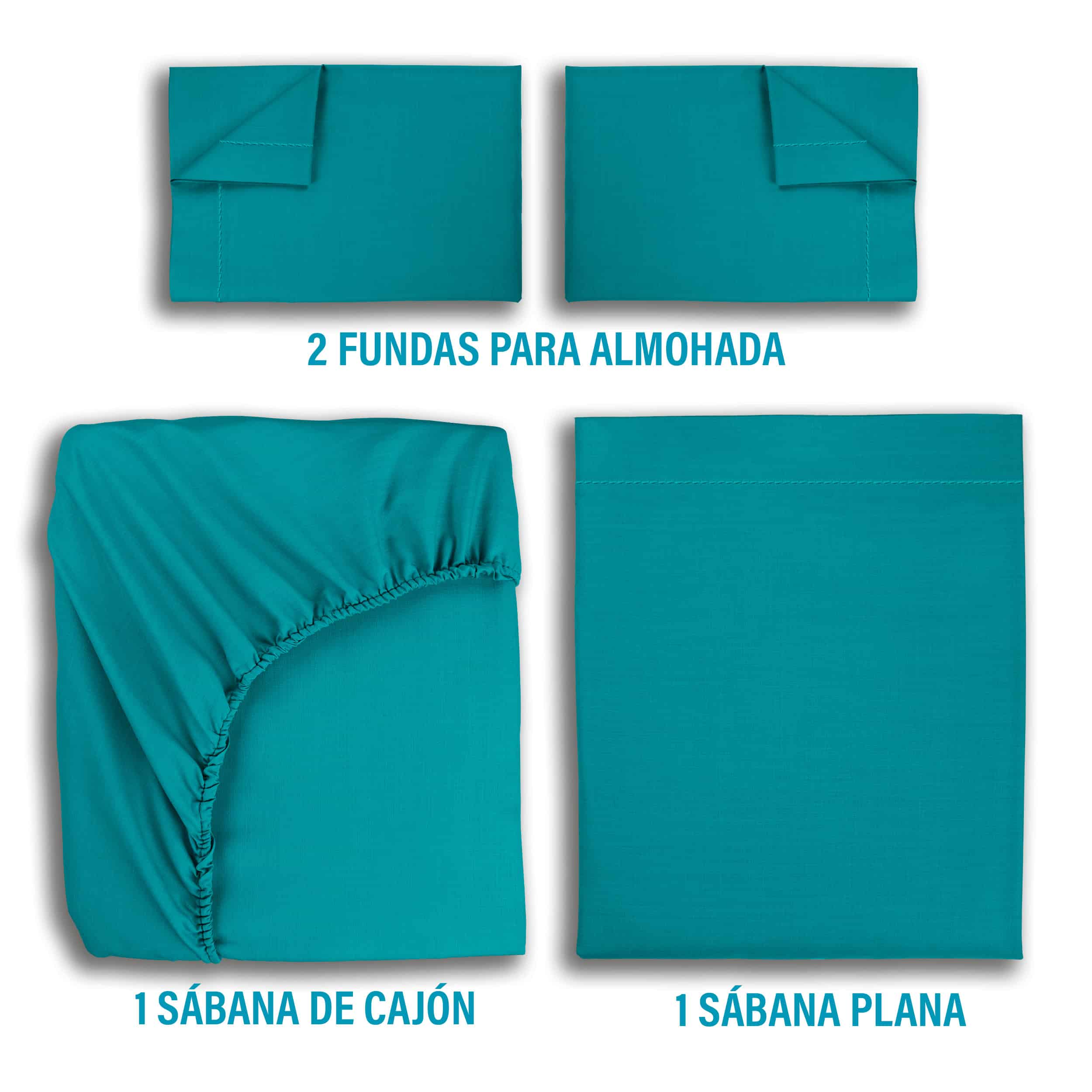 Juego De Sábanas Algodón King Size 4 Pzas Transpirable - Image 2