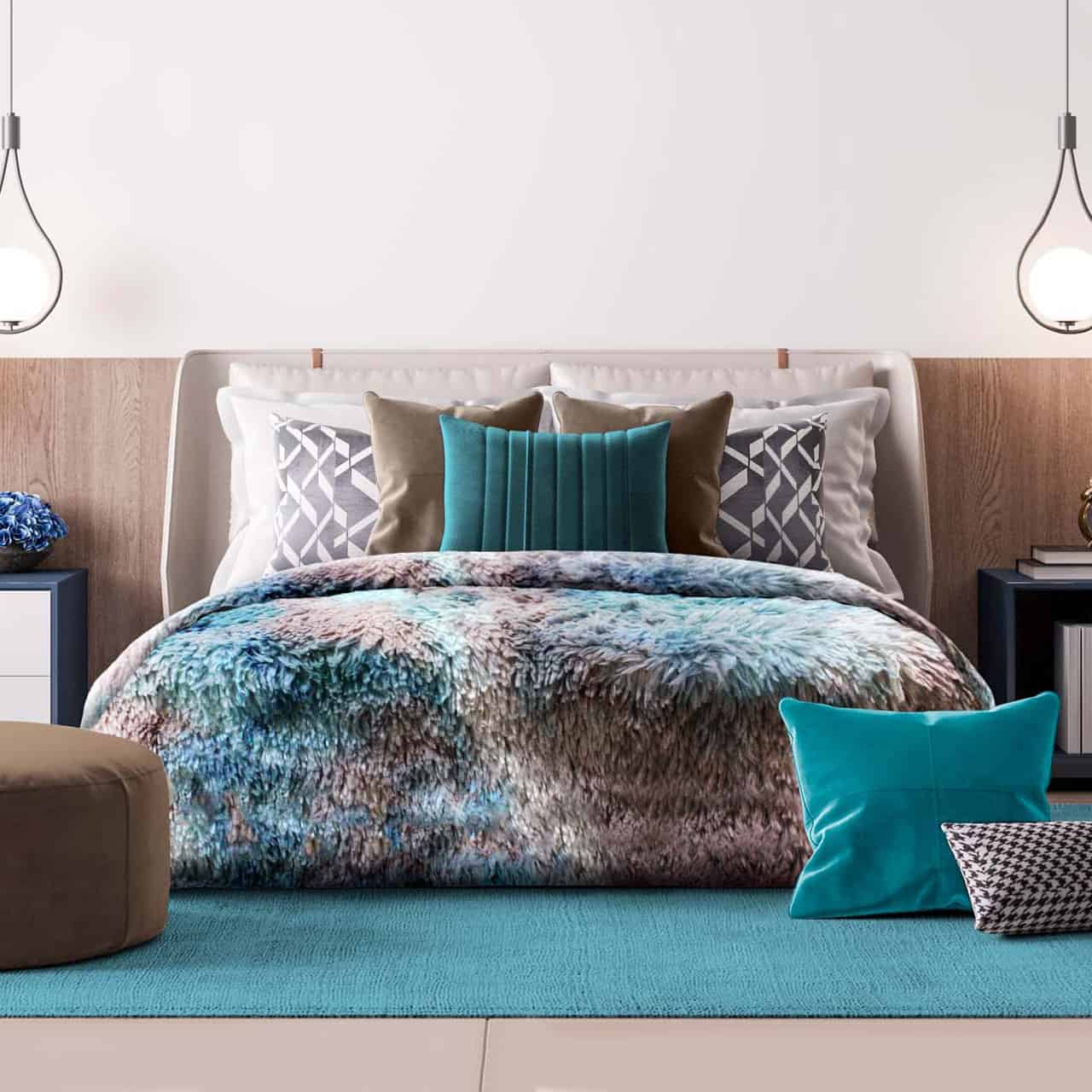 Cobertor Pelo Alto Jaspeado Ultra Suave Afelpado Matrimonial