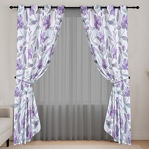 Cortina Doble Blackout y Translúcida 137x213 cm Poliester